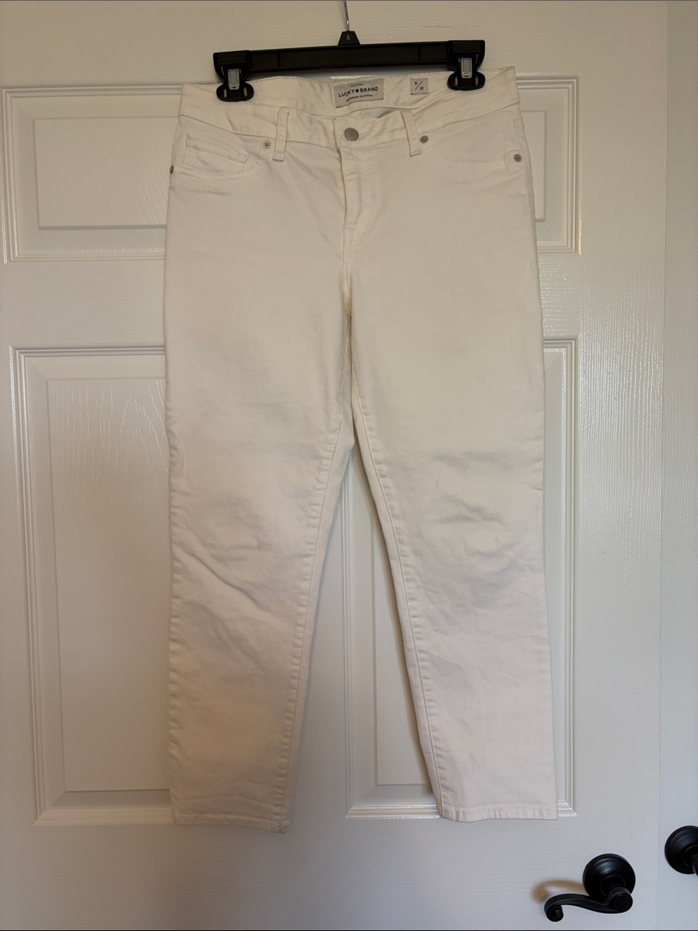 Lucky Brand White High-Rise Slim Straight Jeans